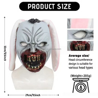 Masques de lapin d'horreur HLC ODM pour Halloween, masques de cosplay avec sang, masque intégral en latex pour décoration de maison hantée et événements de défilé