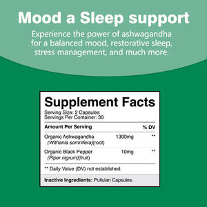 Cápsulas puras de Ashwagandha al por mayor, extracto orgánico de Ashwagandha, cápsula de pimienta negra, suplemento de apoyo a la digestión energética - Product Image 2