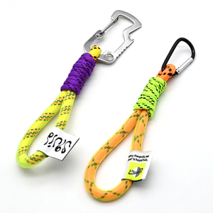 Hot Sale Custom Woven Label Thick Weaving Rope Knot Keychain Wristlet Phone Lanyard Mobile Wrist Keychain Holder Strap