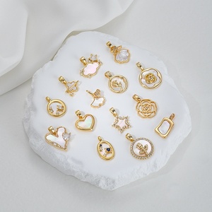 批发 DIY 手链项链饰品吊坠 14K 珍珠母贝镀金保色几何形状 - Product Image 4