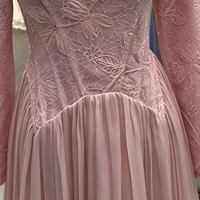 Robe longue en mousseline de soie avec dentelle et strass RO820-7, vêtements islamiques de luxe, col haut, manches longues, robe élégante pour femmes, robe de soirée