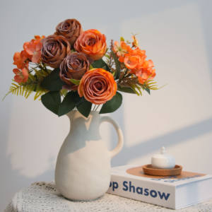 Оптовая Продажа с фабрики, искусственные цветы, девятиголовые осенние круглые розы, маленькие букеты, украшения для дома, подарки на день Святого Валентина - Product Image 2