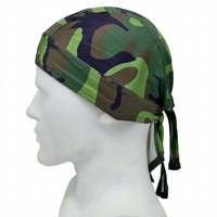 Durag imprimé AOP à rayures étoilées 100% polyester respirant unisexe pour le sport, la pêche, les voyages, le style vintage, la moto, Harley
