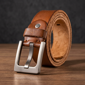 Cuir de vachette vintage à la mode, 100% cuir véritable, fait main, logo personnalisé imprimé, écologique, imperméable, acier solide - Product Image 1