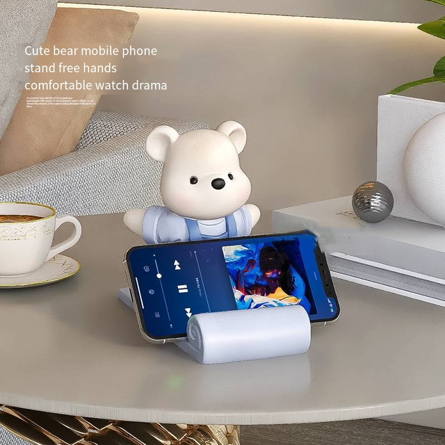 Wholesale Creative Resin Teddy Bear Phone Holder, Desktop Decoration Ornament, Phone Holder