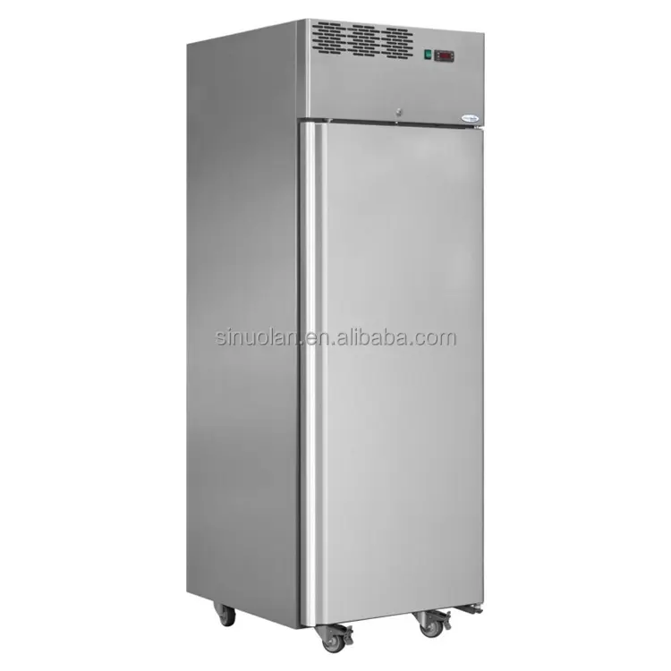 業界ステンレス鋼直立商用6ドア冷蔵庫二重温度冷凍庫とチラーキッチン冷凍庫