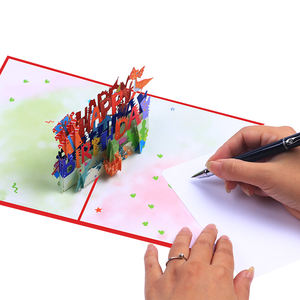 Cartes de vœux <span class=keywords><strong>d</strong></span>'anniversaire et de remerciement 3D personnalisées créatives Nouveau produit avec enveloppe en papier - Product Image 5