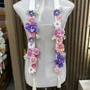 <span class=keywords><strong>Guirlande</strong></span> élégante de fleurs d'orchidées artificielles à porter avec pompon pour mariage romantique, fête de remise de diplôme, décoration tropicale - Product Image 6