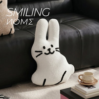 Housse de coussin décorative YIXUAN motif chat blanc nordique mignon, tissée, pour canapé et salon