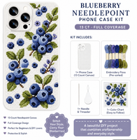Kit DIY Coque de Téléphone Broderie Point d'Aiguille Fraise 13ct, Ensemble d'Accessoires de Broderie, Fournitures d'Artisanat de Couture pour la Création de Cadeaux Originaux