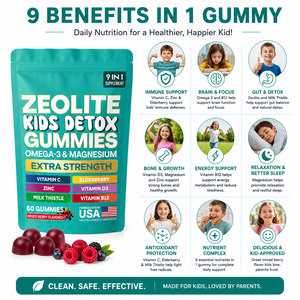Gomitas <span class=keywords><strong>Detox</strong></span> 9 en 1 con Zeolita para Niños, con <span class=keywords><strong>Omega</strong></span>-<span class=keywords><strong>3</strong></span> y Magnesio, Limpieza de Metales Pesados de Alta Potencia, 60 Gomitas, Servicio OEM - Product Image 5