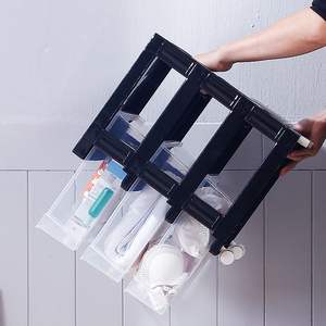 Rt5013 עיצוב רב שכבתי תיבת אחסון ביתית ללא התקנה נדרש חטיפים פלסטיק שקוף & מדף מגירת חדר שינה - Product Image 3