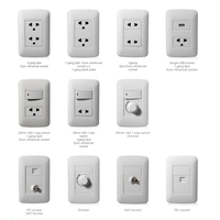 Type Durable Installation Facile Prise Électrique Standard EU 250V 2 Gang 1 Way Interrupteurs Muraux et Prises