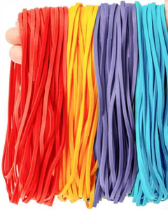 Élastiques plats multicolores pour le bureau et la maison, élastiques rouges, jaunes, oranges, violets, bleus pour l'emballage et le regroupement - Product Image 1