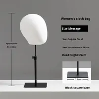 Support de tête de mannequin en toile de lin personnalisable, pour l'affichage de chapeaux, de casquettes, de tissus, de perruques, pour hommes et femmes, noir