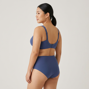 Ensemble soutien-gorge à armatures doux et couvrant indigo Morning Mist pour femme et culotte gainante taille haute, bonnets D-G, grande taille, effet rafraîchissant - Product Image 2