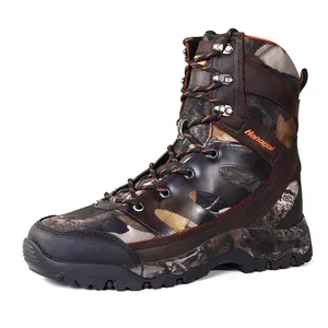 Completa inverno à prova d' água hydroguard camo 8 polegadas dos homens de couro cheia de grãos botas de caça ao ar livre sobrevivência caça botas