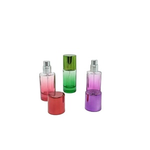 Botella de Perfume Redonda de Lujo de 20 ml/30 ml, Azul/Rojo/Rosa/Morado/Amarillo, Botella de Vidrio de Color con Pulverizador y Tapa de Rosca - Product Image 3