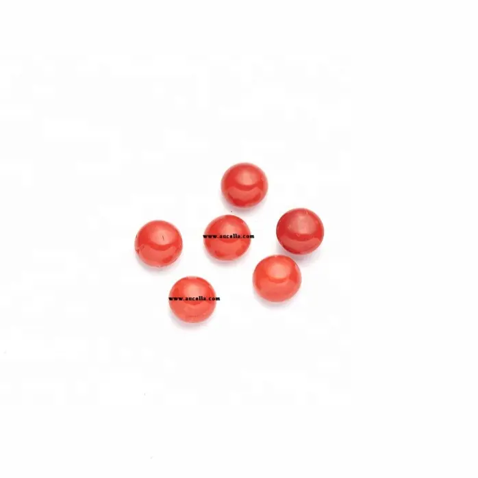Italian Natural Red Coral Buttons Shape Size mm 9 Handmade