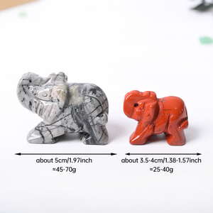 Vente en gros de sculptures d'animaux en cristal naturel, pierres de quartz sculptées, pierres précieuses, sculptures d'éléphants en cristal pour la décoration de bureau - Product Image 2