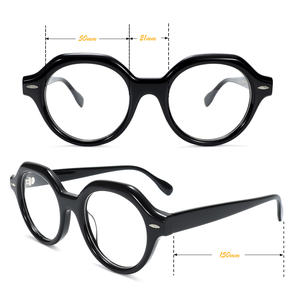 Дизайнерские круглые очки в винтажном стиле с заклепками, черные, из ацетата, оптические, премиум-класса, унисекс - Product Image 3