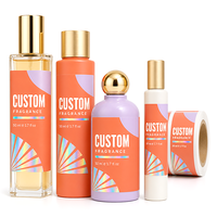 Étiquettes autocollantes holographiques personnalisées pour flacons de parfum, imprimées sur rouleau, finition mate, fabricant d'étiquettes cosmétiques