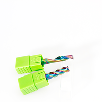 Fraise à queue plate personnalisable OEM ODM SUP à revêtement irisé, 2 cannelures, 60HRC, pour aluminium