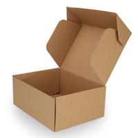 Boîte d'expédition en carton ondulé kraft de style avion, personnalisée en usine, en matériaux recyclés écologiques, avec laminage mat et éponge pour vêtements