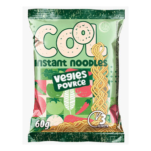 Nouilles instantanées saveur légumes frits COOL, bloc de farine de blé 60g, 18% de matières grasses, cuisson rapide en 3 minutes, HALAL, HACCP, ISO, Casher, SRB, DEM - Product Image 1