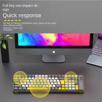 LVKIDRON Ensemble clavier-souris ergonomique 100 touches de qualité supérieure supportant 3 appareils 2.4G Bluetooth Plug and Play pour le travail et les jeux