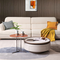 Table basse rotative à hauteur réglable en bois, design moderne Wanboon, couleur nano, pierre de cristal, meubles de salon