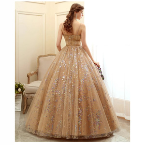 Evening Gown Ball Gown Khaki Floral Print Chiffon Sweetheart Neckline Natural Waist Long Dress For Hosting Singing Performance - Product Image 5