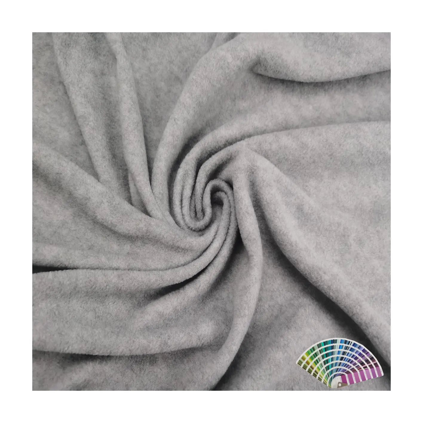 Fournisseur mélange de polyester gris mélange tissu polaire personnalisé recyclé filé brossé tricoté tissu polaire pour vêtements sweat à capuche