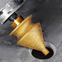 Tête de meulage multifonctionnelle en céramique, marbre, diamant, brasée sous vide, chanfreineur, alésoir, type parapluie conique, M14, perçage