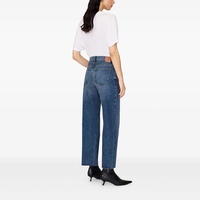 Jeans en denim taille haute respirant avec logo personnalisé pour femmes, coupe boyfriend, ourlet brut, été, sexy, décontracté, streetwear