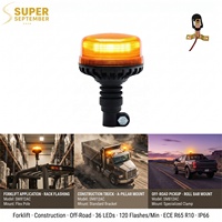 Feux de signalisation de danger à LED micro 36, homologués ECE R65 R10, testés à 100 %, avec monture flexible sur poteau, couleur ambre, pour chariots élévateurs tout-terrain