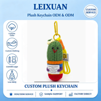 Gantungan Kunci Kaktus Rajut Buatan Tangan Tanaman Penunjang Emosional Kaktus Rajut Tas Tali Warna-warni Liontin Tas Ransel Tas Tangan Hadiah Penyemangat