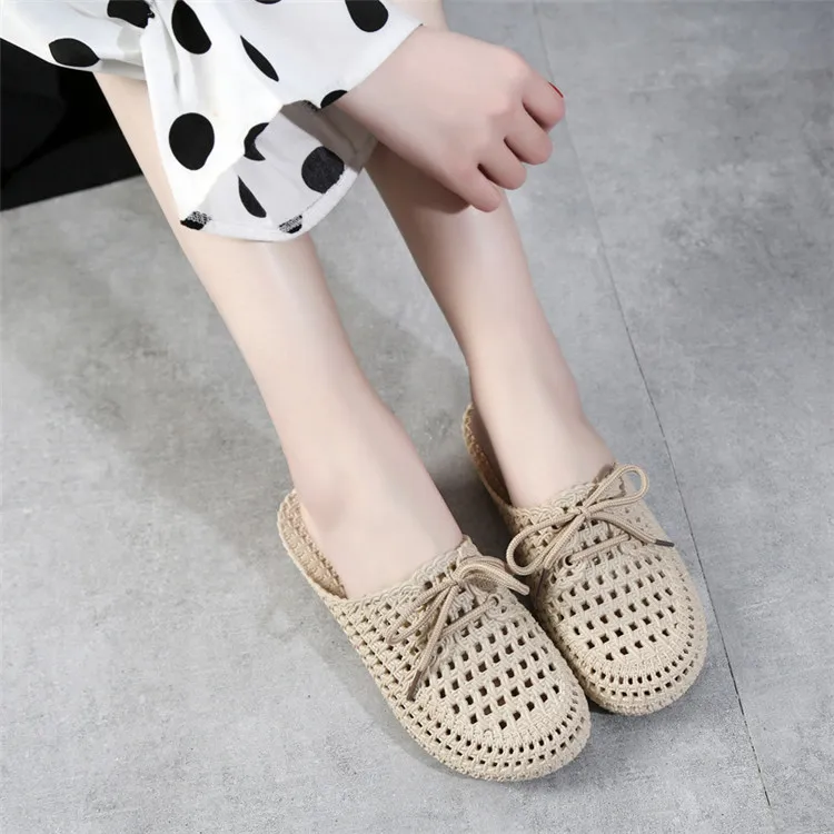 Women Lace Slippers Hole Shoes Ladies EVA Slides Footwear Outdoor Summer Sandals Slipper