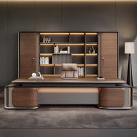 Escritorio Gerencial Moderno de Lujo en Forma de L, Escritorio Ejecutivo de Alta Gama con Diseño Modular y Almacenamiento con Cajones para Archivos