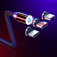 Dijual 360 rotasi 3 in 1 kabel pengisian magnetik usb, ponsel tipe c kabel untuk iphone kabel pengisi daya kabel pengisian