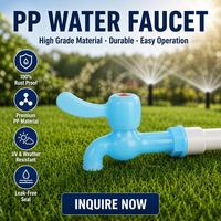 Robinet à bec long en PP translucide de Chine, bec verseur en plastique étanche pour l'irrigation de jardin, raccord de plomberie en gros OEM