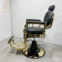 Chaises de barbier hydrauliques noires et dorées, vente en gros