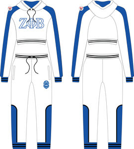 Zeta phi เบต้าชุดครอปเข้ารูปสำหรับสตรีปักลายสโมสรชุดครอปเข้ารูปสำหรับสตรี - Product Image 1
