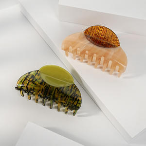 Pinza de pelo de grano de madera Retro de lujo Wjia, accesorios para el cabello de mujer de ácido acético de empalme de alta textura francesa - Product Image 3