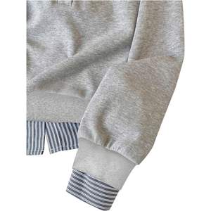 Sweat-shirt surdimensionné personnalisé pour femme, pull rayé à manches longues, col tricoté, vêtements respirants de style preppy - Product Image 2