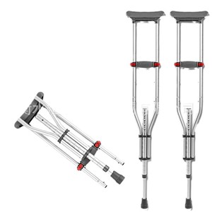 Béquilles pliantes sous les bras, légères, en alliage d'aluminium, réglables, antidérapantes, pour personnes âgées, 145cm, 190cm - Product Image 3