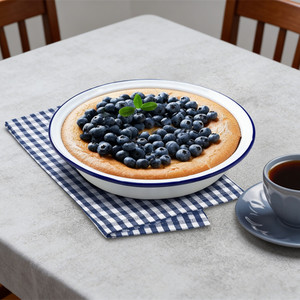 Plato para Pastel Redondo de 18 cm, 20 cm, 22 cm, Apto para Horno, Duradero, Fácil de Limpiar, para Restaurante, Pan, Cena, Blanco, con Logotipo Personalizado, Esmaltado - Product Image 1