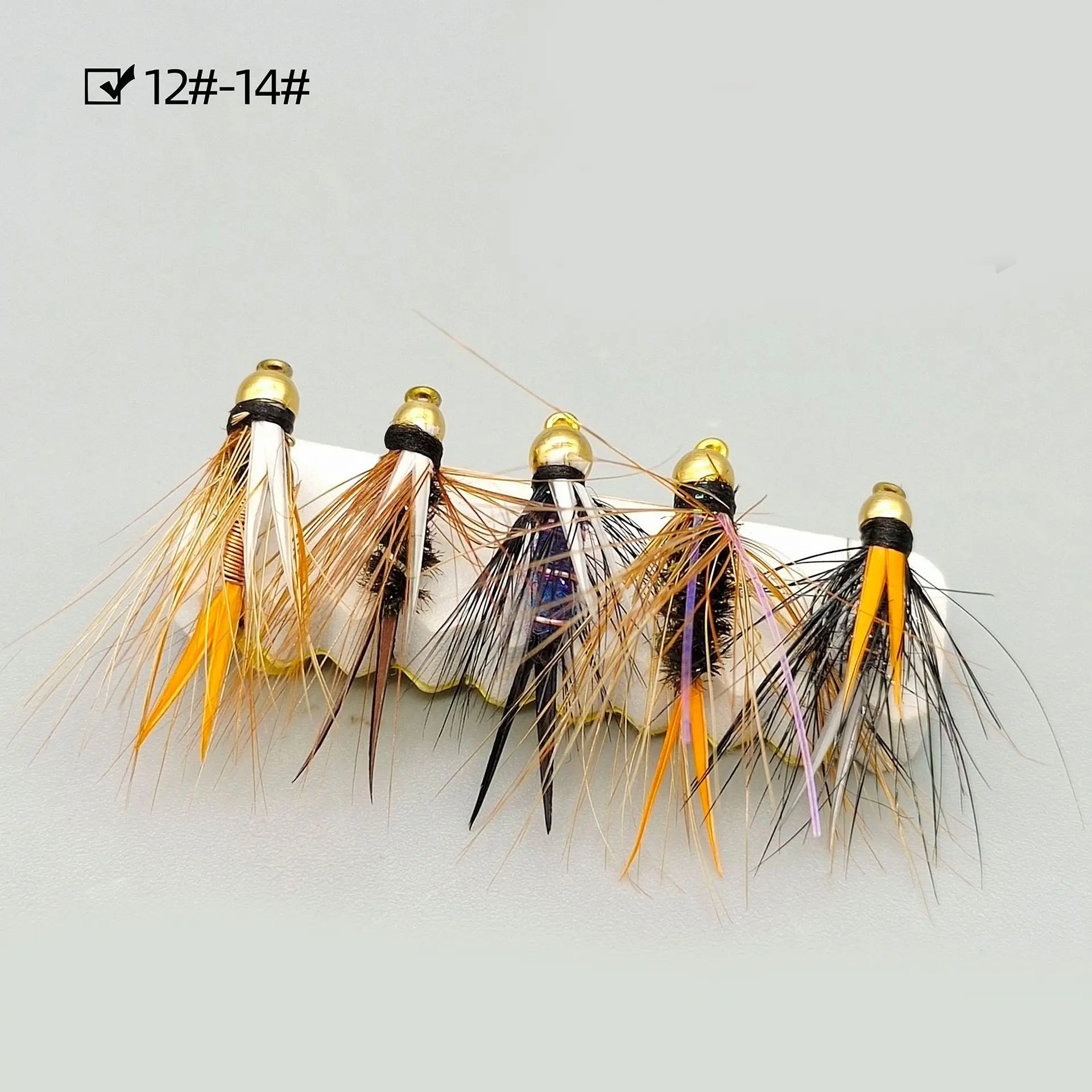 Beadhead Prince Nymph Fly With Barbed Artificial Bionic Feather Steel Mayfly Insect Fishing Baits Lures for Trout Bass