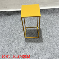 Dropship Vase à fleurs en métal doré Colonne à fleurs Vase géométrique pour la décoration de table de mariage et de fête