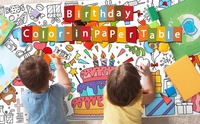 Poster géant à colorier Joyeux Anniversaire en gros, nappe DIY avec taille/image personnalisée pour décoration murale de fête d'anniversaire